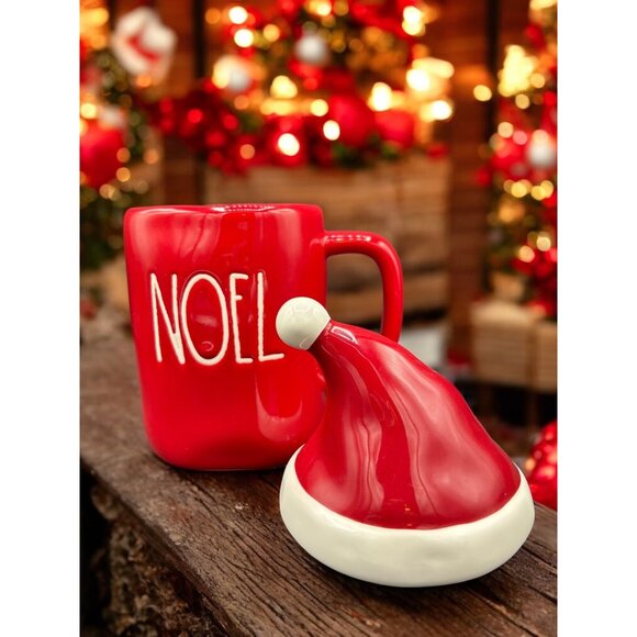 Rae Dunn Red Mug "Noel" with Santa Hat Artisan Collection Coffee Mug 16 oz - Picture 2 of 9